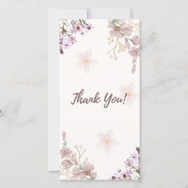 Agradecimiento Diseño Floral de Acuarela para Tarjeta de Agradeci