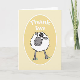 Agradecimiento Divertida Cute Sheep Gracias Tarjeta De Saludo Ewe