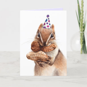 Agradecimiento Divertida tarjeta de celebración de ardilla animal