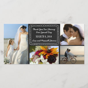 Agradecimiento Doodle Chalkboard Boda Foto - Tarjeta de agradecim