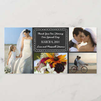 Agradecimiento Doodle Chalkboard Boda Foto - Tarjeta de agradecim