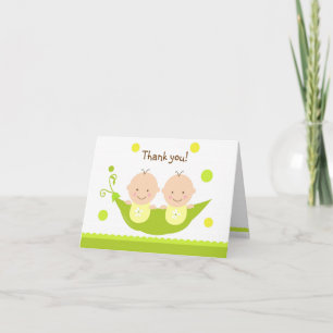 Agradecimiento Dos mareas en un Baby Shower de Pod Tarjeta de not