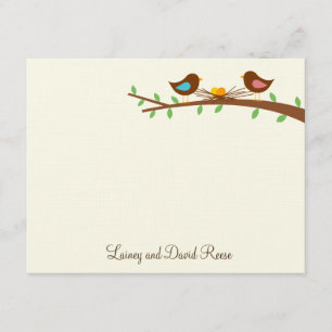 Agradecimiento Dos nuevos huevos planos, tarjeta de agradecimient