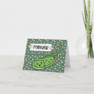 Agradecimiento Dos peas en una tarjeta de San Valentín en blanco 