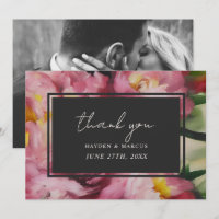 Agradecimiento dramático de foto de boda floral ro
