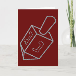 Agradecimiento Dreidel Hanukkah Purpurina Tarjeta de felicitación