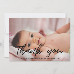 Agradecimiento Ducha de bebé moderna tarjeta de fotos de agradeci