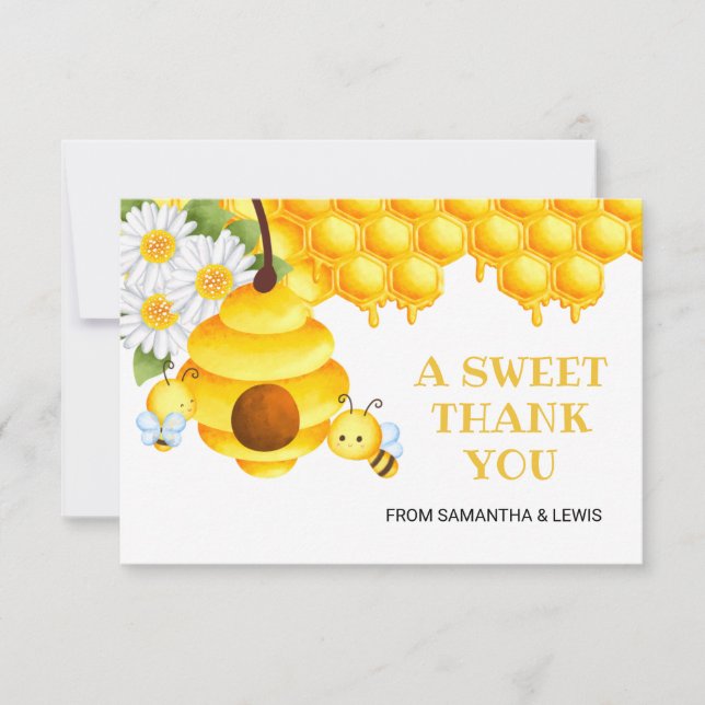 Agradecimiento Dulce Abeja De Abeja Gracias Tarjeta (Anverso)