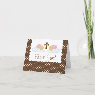 Agradecimiento Dulce Chicas gemelos Baptism Gracias Tarjeta de No