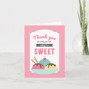 Agradecimiento Dulce crema de hielo Sundae Social Gracias Tarjeta