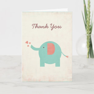 Agradecimiento Dulce Retro Elefante Unisex Tarjeta de agradecimie