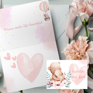 Agradecimiento Dulce tarjeta del día de la madre con diseño de os