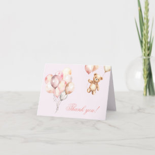 Agradecimiento Dulce Teddy Bear Baby Shower Foltido Tarjeta de ag