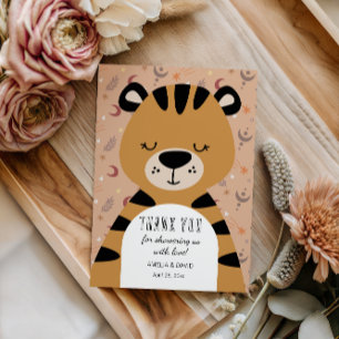 Agradecimiento Dulce Tigre Boho Bosque Gracias Tarjeta de Cumplea