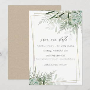 Agradecimiento Dusky Leafy Fern Succulent Guardar la tarjeta de f