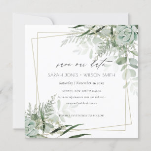 Agradecimiento Dusky Leafy Fern Succulent Guardar la tarjeta de f