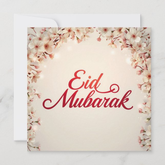 Agradecimiento Eid mubarak para tarjeta de Eid Fitr (Anverso)