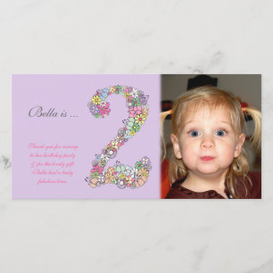 Agradecimiento El 2do cumpleaños de los bebés le agradece tarjeta