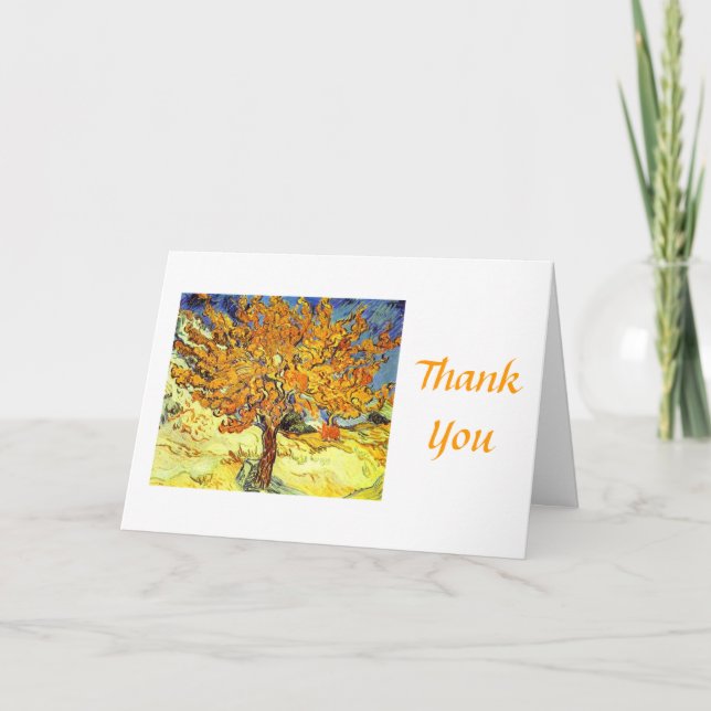 Agradecimiento El árbol de las mora gracias tarjeta de felicitaci (Anverso)