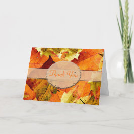 Agradecimiento El bonito color de otoño deja boda tarjeta de agra