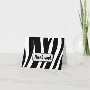 Agradecimiento El estampado de zebra "le agradece!" tarjeta de