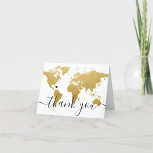 Agradecimiento El mapa del mundo del oro le agradece tarjeta de