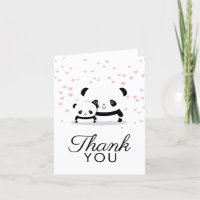 El oso de panda lindo elegante le agradece tarjeta