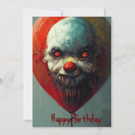 Agradecimiento El payaso malvado feliz tarjeta de cumpleaños