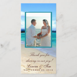 Agradecimiento El tema de la playa le agradece tarjeta de la foto