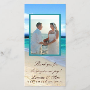 Agradecimiento El tema de la playa le agradece tarjeta de la foto
