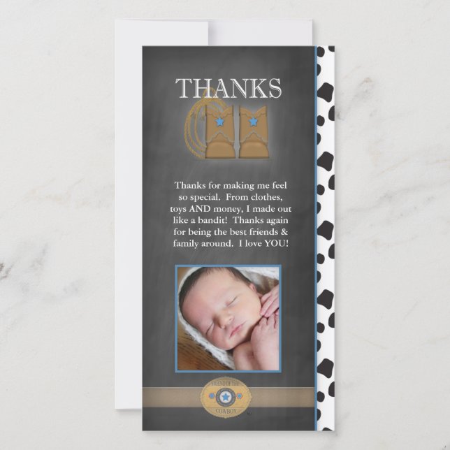 Agradecimiento El vaquero le agradece tarjeta de la foto (Anverso)