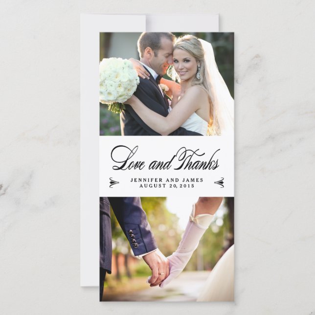 Agradecimiento Elegance Collage Boda Gracias Tarjeta De Foto (Anverso)