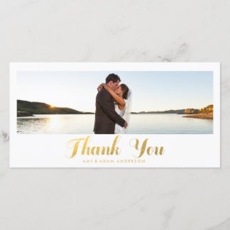 Agradecimiento Elegancia dorada | Tarjeta fotográfica de agradeci