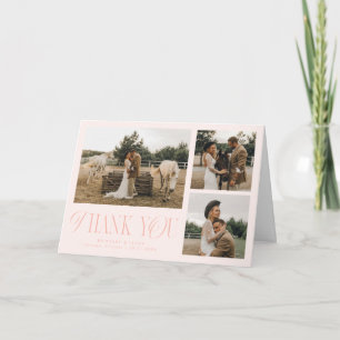 Agradecimiento Elegancia Rústica Tarjeta de Boda con Varias Fotos