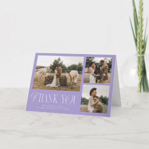 Agradecimiento Elegancia Rústica Tarjeta de Boda Violeta con Múlt