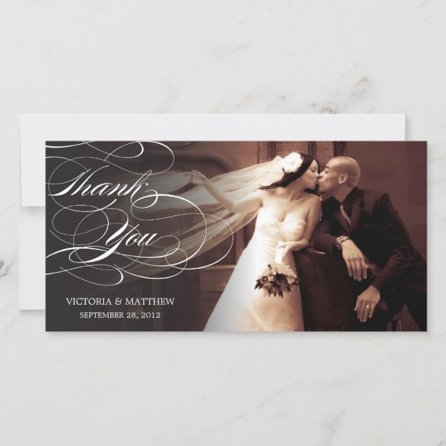 AGRADECIMIENTO ELEGANT SCRIPT | TARJETA DE FOTO DE GRACIAS DE BOD (Anverso)