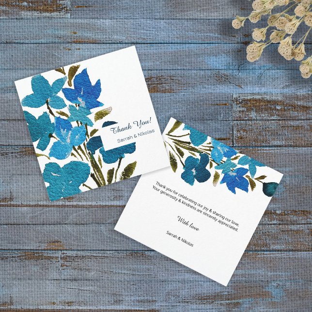 Agradecimiento Elegante acuarela Flores salvajes Tarjeta de agrad (Subido por el creador)