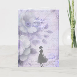 Agradecimiento Elegante acuarela Lavender Tarjeta de cumpleaños L