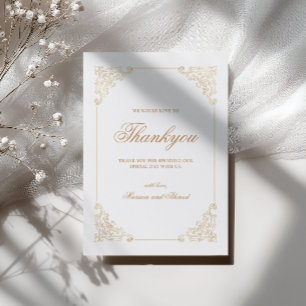 Agradecimiento Elegante Barroco Estilosa Tarjeta de Agradecimient