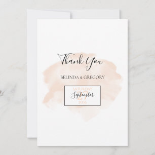 Agradecimiento Elegante Boda de acuarela Tarjeta de agradecimient
