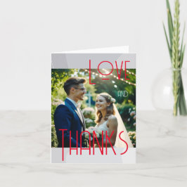 Agradecimiento Elegante Boda de fotos personalizado Tarjeta de ag