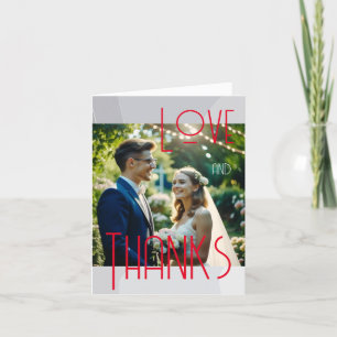 Agradecimiento Elegante Boda de fotos personalizado Tarjeta de ag
