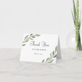 Agradecimiento Elegante Boda de hojas de verdor - Tarjeta de agra