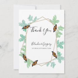 Agradecimiento Elegante Boda de mariposa monarca - Tarjeta de agr