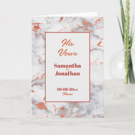 Agradecimiento Elegante Boda de Mármol Rosa con su tarjeta de vot