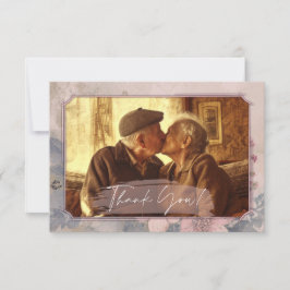 Agradecimiento Elegante Boda de moda antigua tarjeta de agradecim