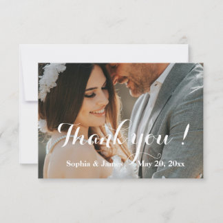Agradecimiento Elegante Boda de personalizable Tarjeta de agradec
