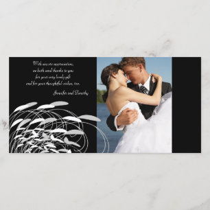Agradecimiento Elegante boda de swirls gracias tarjeta fotográfic