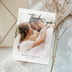 Agradecimiento Elegante Boda fotográfico doblado tarjeta de agrad