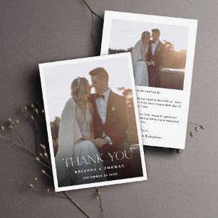 Agradecimiento Elegante Boda fotográfico moderno Tarjeta de agrad